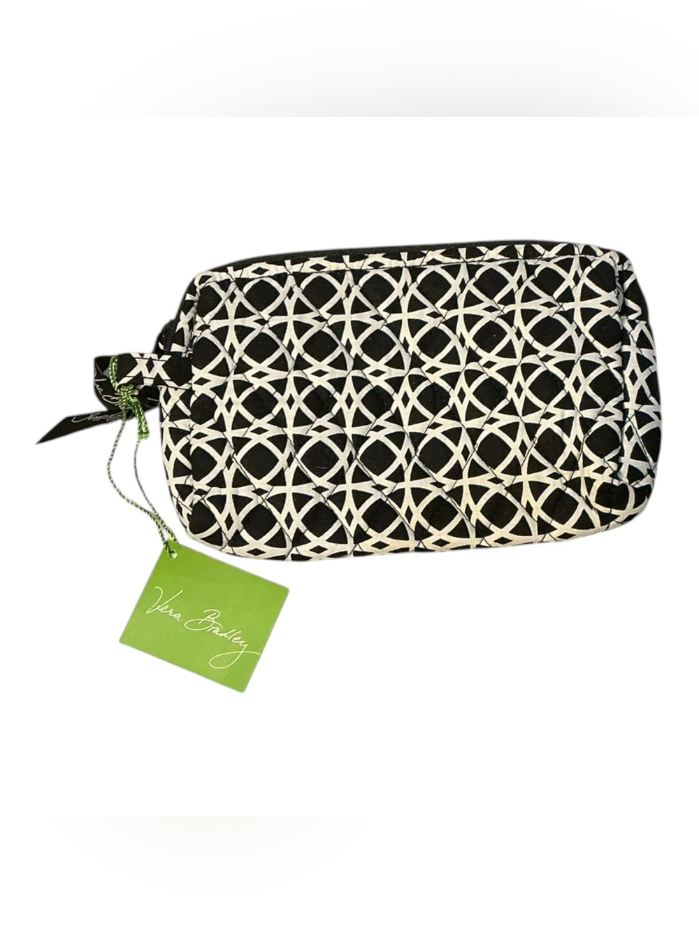 Vera Bradley Small Cosmetic Makeup Bag Night And Day Geo Black White NWT